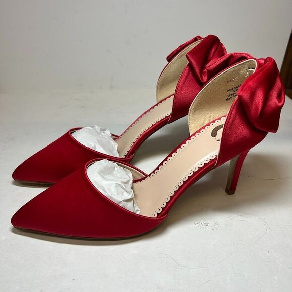 Journee Collection Womens 8 M Red Tanzi Stiletto Heel Pumps Sandals NIB JG0 - Picture 2 of 5